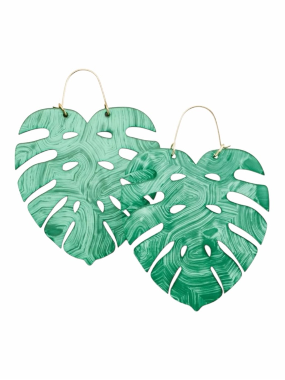 Tabitha Brown Limited Edition Green Plastic Palm Leaf Drop Earrings